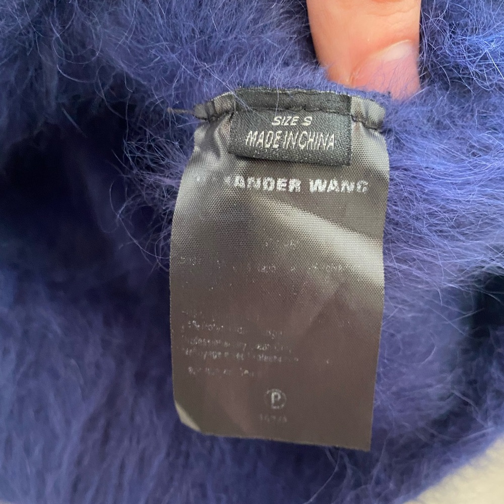 Alexander Wang 2016 Runway Navy Tender Embroidered Fuzzy Mini Sweater Dress S - Picture 4 of 8